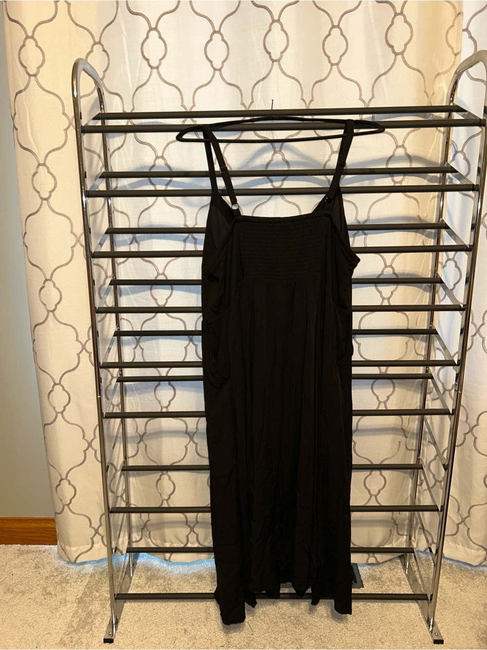 torrid Black Spaghetti Strap Midi Dress with Side Buttons - Picture 3 of 4